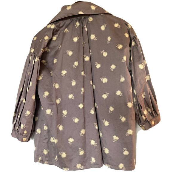 ELEVENSES Kimono Women's Medium Anthropologie Jacket Lila Dotted Trench Jacket - Picture 5 of 10